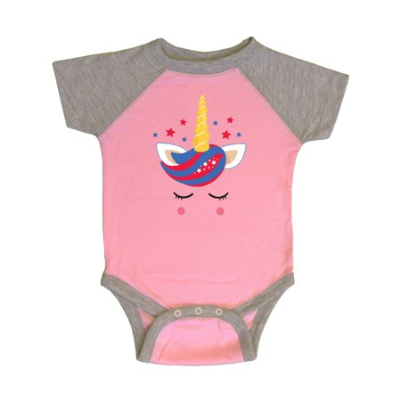 

Inktastic Memorial Day Unicorn Face Gift Baby Girl Bodysuit