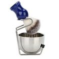 thumbnail image 3 of Juego de 3 brochas de afeitar para barba, cuenco y soporte para brochas de afeitar de acero inoxidable., 3 of 11