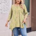 thumbnail image 3 of Oplxuo Plus Size Tops for Women 3/4 Sleeve Shirts Tunic Tops to Wear with Leggings Loose Fit Summer Fall Clothes, 3 of 4