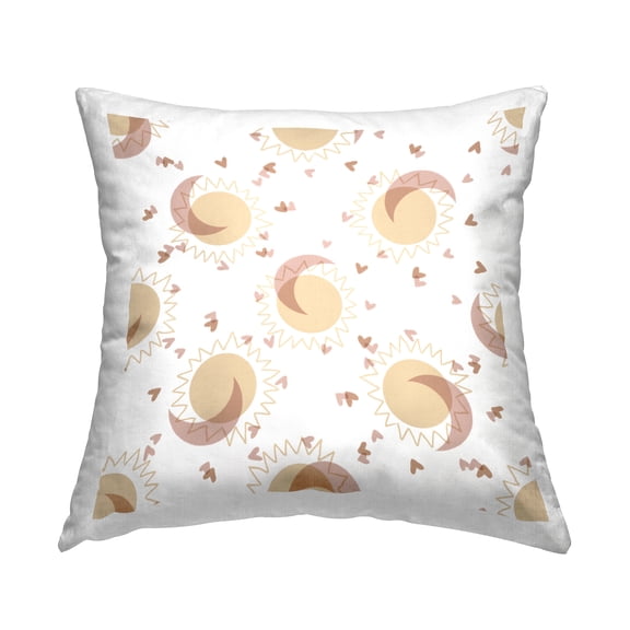 Stupell Industries Astral Sun Moon Overlapping Hearts Pattern Design by Daphne Polselli Throw Pillow
