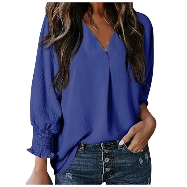 Vestido camisero holgado informal con cuello en V y mangas cortas para mujer - Mangas largas, estampado floral, mezcla de poliéster - Estilo para todas las estaciones