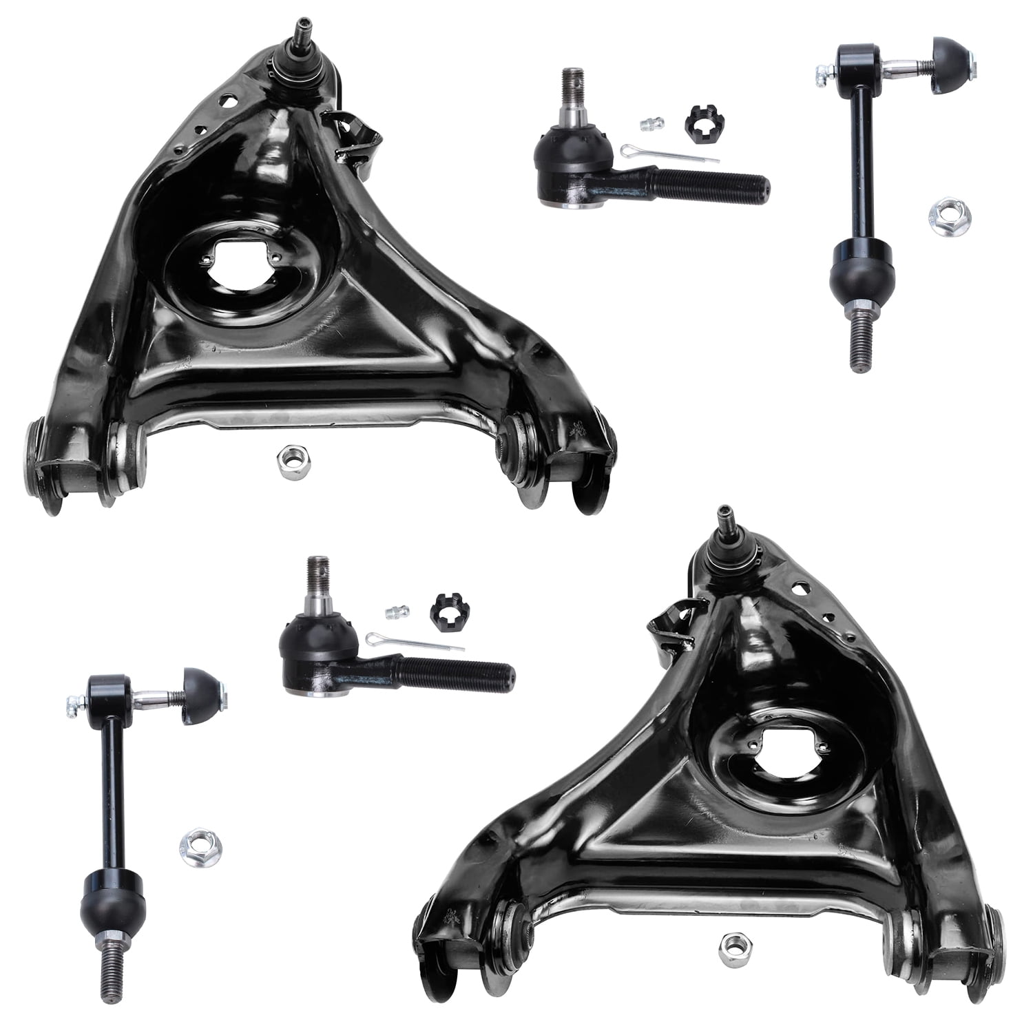 Detroit Axle Front Lower Control Arms + Outer Tie Rods + Sway Bar