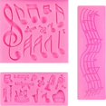 thumbnail image 1 of 3 Pieces Music Note Fondant Mold Music Note Lace Mat Silicone Musical Candy Mold For Cake Decoration, 1 of 4