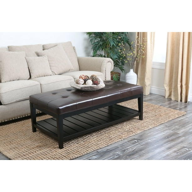 Devon & Claire Marseille Leather Coffee Table Ottoman ...