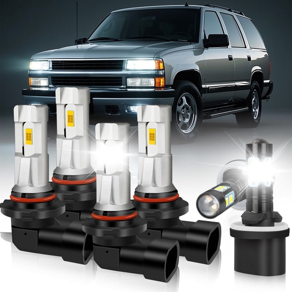 9005 9006 880 LED Headlight Fog light Bulbs Kit,for Chevy Suburban 2000-06 Tahoe 2001-06 6000K White,SHENKENU