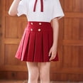 thumbnail image 5 of Tdoqot Girls Pleated Mini Skirts- Fashion Casual Fashion High Waist Kids School Uniforms Red Size 14, 5 of 8
