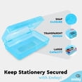 thumbnail image 6 of Plastic Pencil Box with Snap Closure Lids Blue, Small Utility Storage Crayon School and Office Supplies Case Organizer, Also Available in Glitter Pink, Purple, Green, Red and Grey, 1 Pc– By Enday, 6 of 7