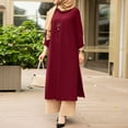 thumbnail image 6 of ZANZEA Women Elegant Stylish Full Sleeve O-neck Muslim Tops Side Split Blouses, 6 of 14