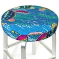 thumbnail image 3 of Bingfone13 Inch Padded Round Bar Stool Cover Cushion With Elastic Fabric Round Chair Seat - Little Sea Turtles, 3 of 7