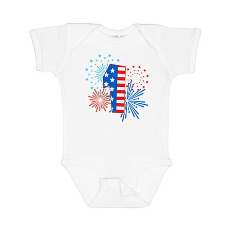 

Inktastic First Birthday- Fourth of July Fireworks Gift Baby Boy or Baby Girl Bodysuit