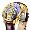 thumbnail image 1 of Guardurnaity Reloj de de cuarzo resistente al agua con estilo para hombre, de Metal, para cronometraje preciso, nuevos relojes para hombre Relojes cinturón marrón, 1 of 6