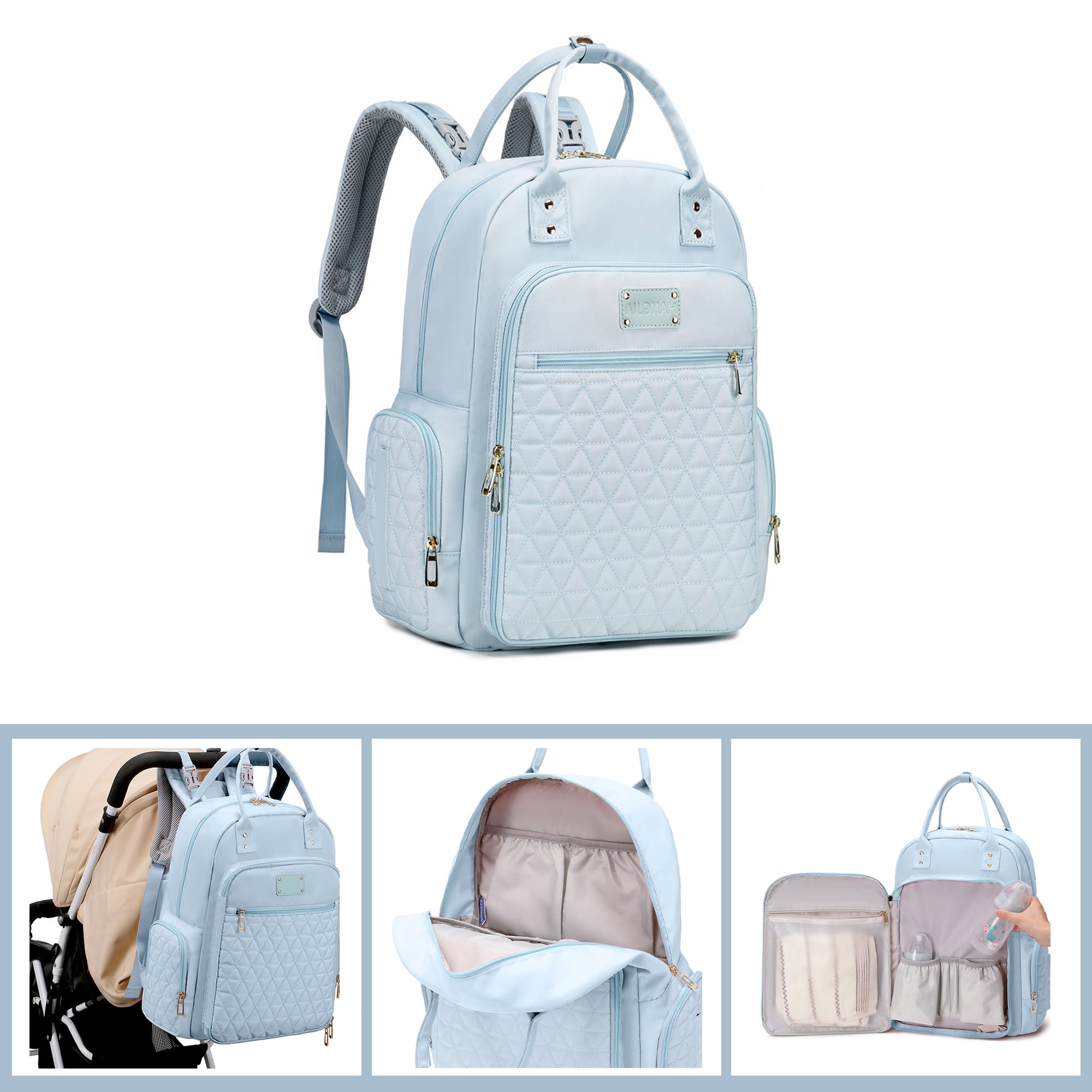 AGUDAN Baby Diaper Backpack Mommy Nappy Bag Multifunction Travel Maternity Bag 12x7x16IN