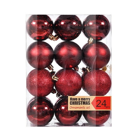 

LYU 24Pcs Christmas Ball Shiny Christmas Balls Pendants Xmas Hanging Tree Pendants for Party Home Decor