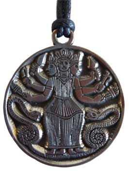 Solid pewter past goddess unisex pendant.