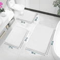 thumbnail image 2 of ComfiTime 3 Piece Bathroom Rugs Set – Thick Memory Foam, Non-Slip Bath Mat, Soft Plush Velvet Top, Ultra Absorbent, Small, Large & Long Rugs for Bathroom Floor with Contour Rug, White, 2 of 12