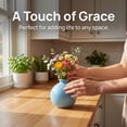 thumbnail image 5 of REGALWOVEN Small Ceramic Bud Vase, Short Round Flower Vase for Single Stem, Tiny Matte Decorative Vase for Shelf, Tiered Tray Blue 2.6"L x 2.6"W x 2.8"H, 5 of 6