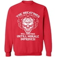 thumbnail image 2 of OXI Crewneck Sweatshirt - Breating Morale Improves,Basic Casual Sweatshirts for Men's and Women Fleece Sweatshirt Long Sleeve- Red Large, 2 of 2