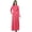 Peach, variant on Bimba Women's Long Sleeve Maxi Mandarin Collar Plain Jilbab Dress With Pockets