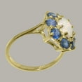 thumbnail image 4 of LBG British Made 9k Yellow Gold Natural Opal & Sapphire Womens Anniversary Ring - 33 size options - Size 10.25, 4 of 6