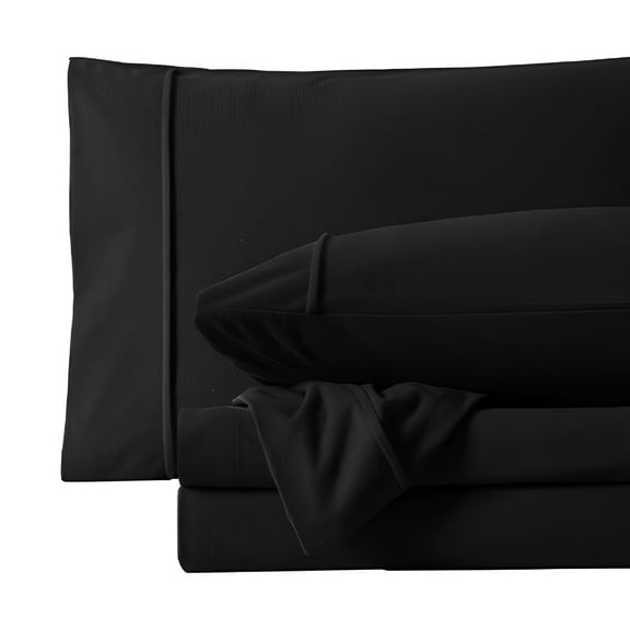 AUQ Black Solid Print Cotton Flannel Fitted Sheets,King - Deep Pocket