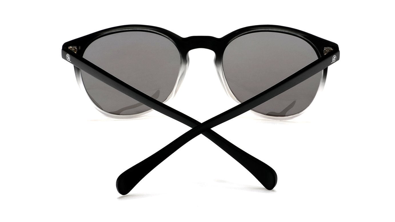 Polarized Round Verona Horn Rimmed Sunglasses - Black Clear Blue