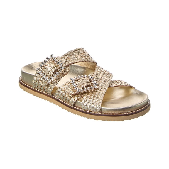 Dune London Lulos Leather Sandal, 38, Metallic