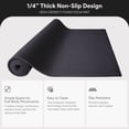 thumbnail image 3 of Fitvids 1/4-Inch High Density Thick Non Slip Workout Yoga Mat with Carry Strap, Black, 3 of 10