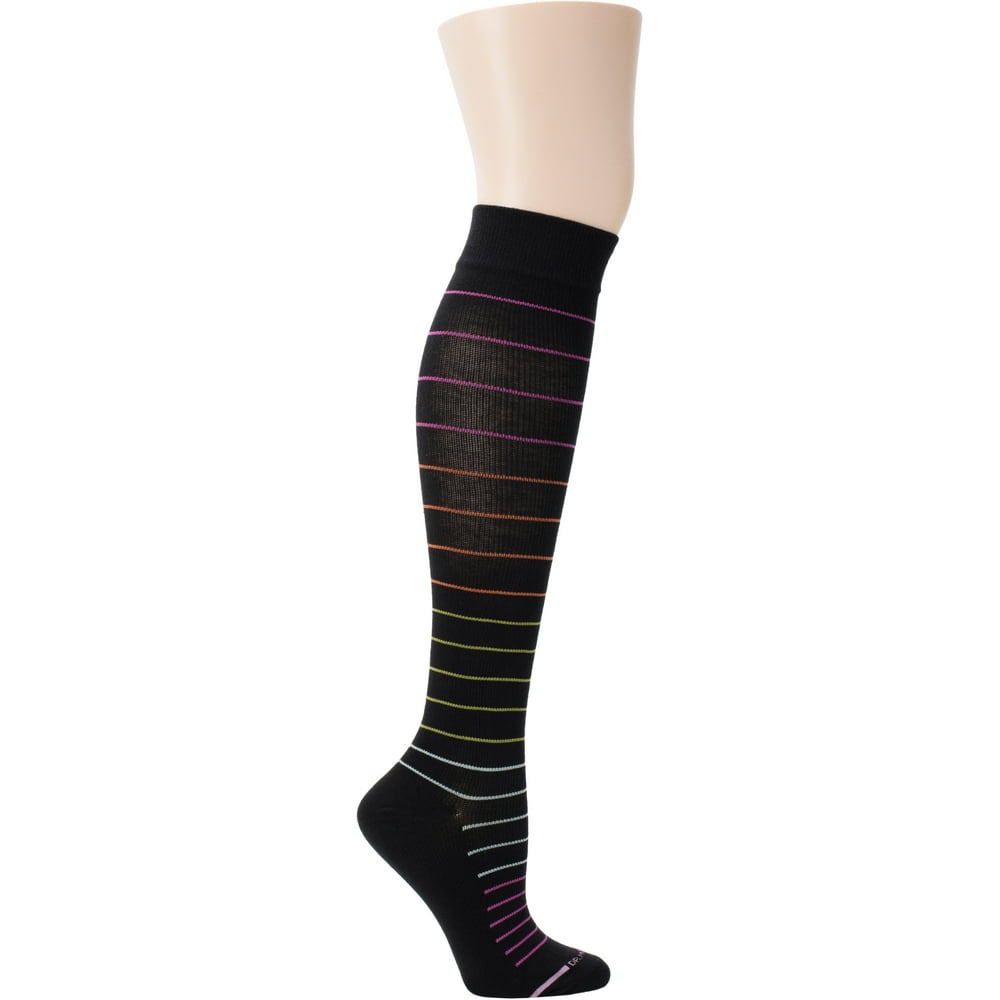 DR.MOTION COMPRESSION BLACK MULTI STRIPE SOCKS - Walmart.com - Walmart.com