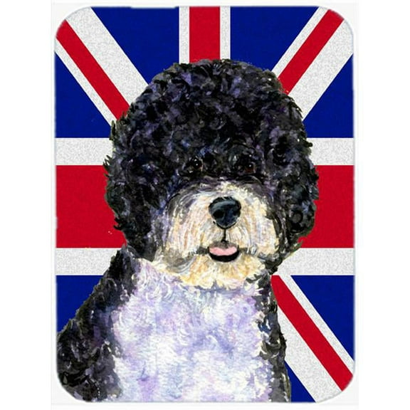 Portuguese Water Dog With English Union Jack British Flag Mouse Pad