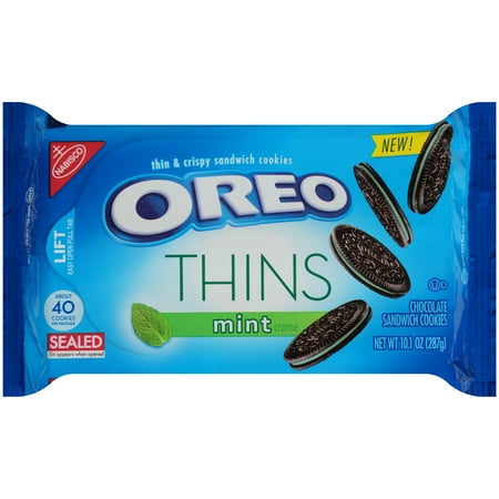 Nabisco Oreo Chocolate Sandwich Cookies Thins Mint, 10.1 OZ