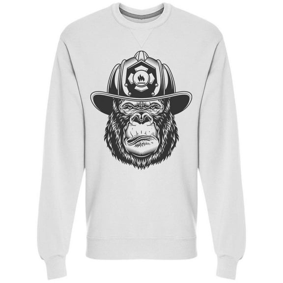 Serious Gorilla W/helmet Sweatshirt Men -Image by Shutterstock, Male Small