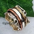 thumbnail image 5 of 925 Sterling Silver Spinner Ring | Triple Infinity Fiddle Ring | Unique Boho Jewelry Gift, 5 of 10