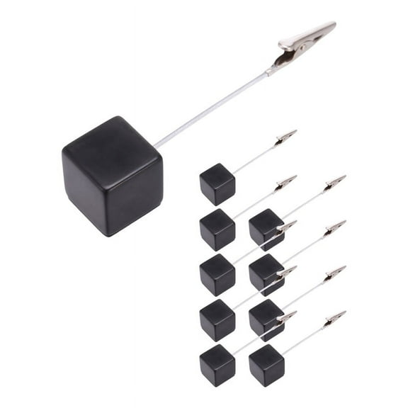 Card Holder square Memo Clip Photo Office Note - 10 pieces (Black)