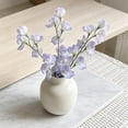 thumbnail image 4 of 4 Colors Flocked Sweet Pea Artificial Flowers, Realistic Faux Silk Floral Stalks Bouquet, Premium Fake Flower for Home Wedding Table Centerpiece Photography Props Vase Arrangement Home Decoration, 4 of 6