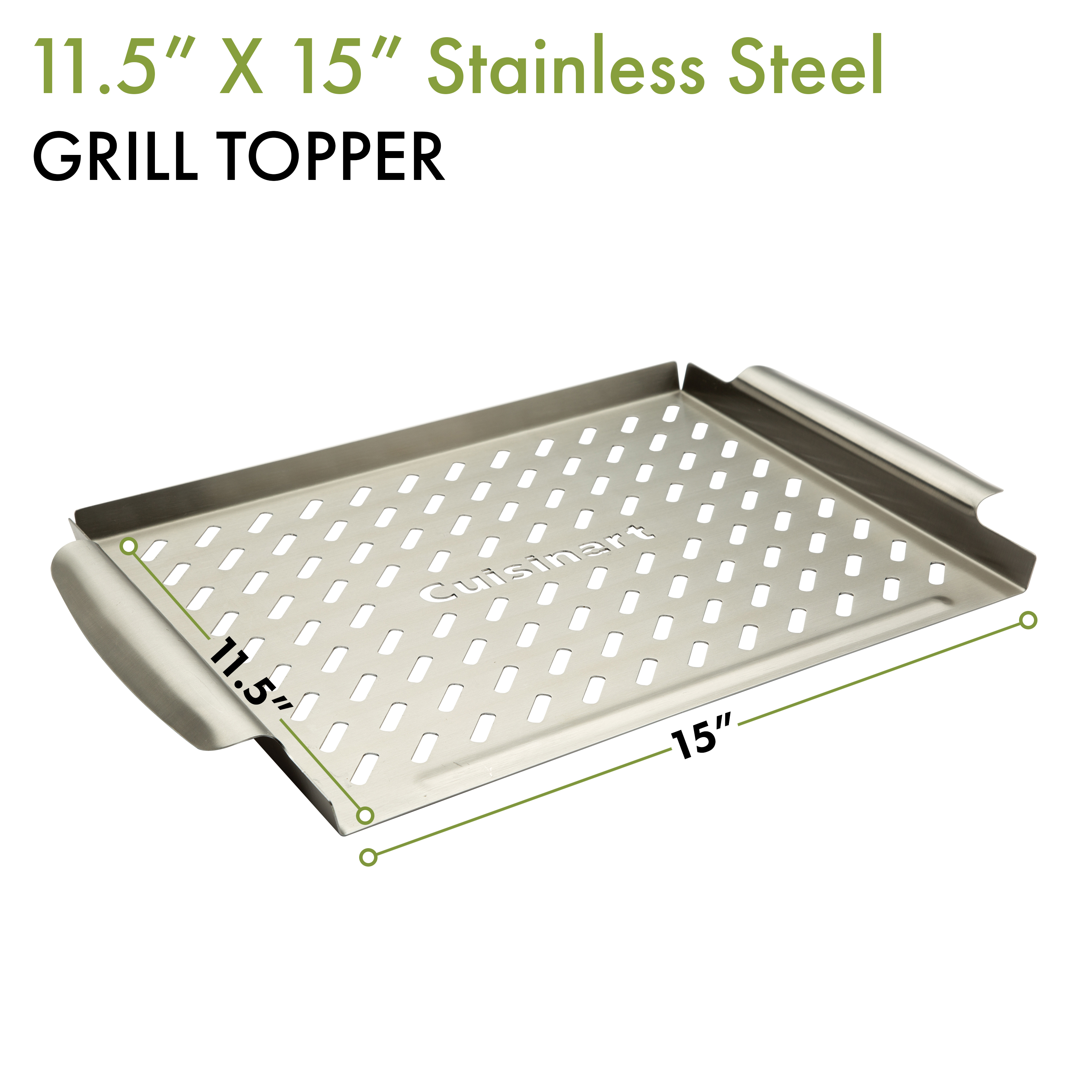 Cuisinart 11.5" X 15" Stainless Steel Grill Topper - With Raised Handles