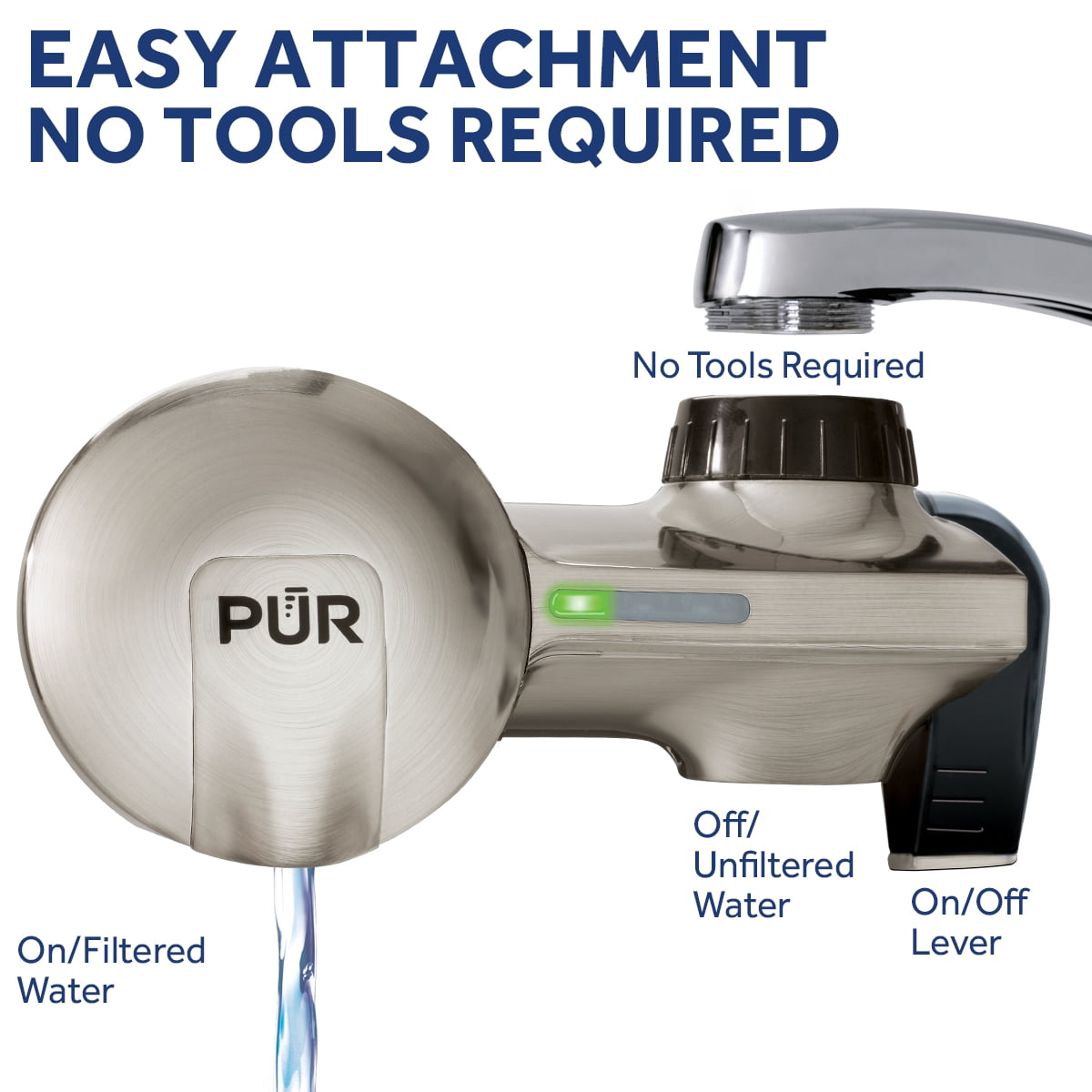 Pur Advanced Faucet Water Filter Pfm450s Stainless Steel Style