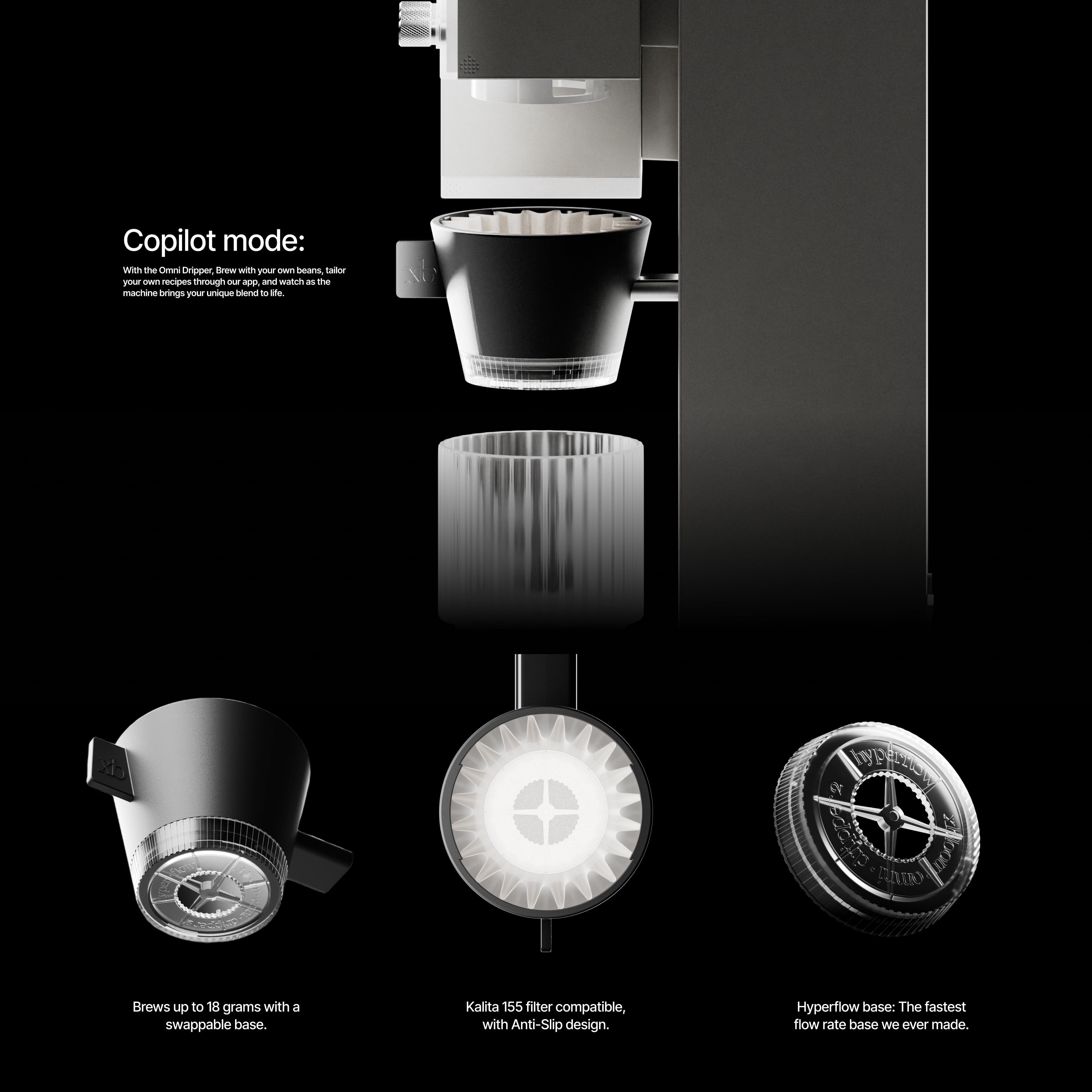 xBloom Studio - The Ultimate Coffee Machine - Drip Coffee Maker, Midnight Black