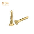 thumbnail image 3 of Uxcell 40Pack M4 x 25mm Brass Slotted Drive Flat Head Wood Screws Self Tapping Screw, 3 of 6