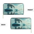 thumbnail image 3 of Polar Bear On Iceberg Wallet Women, Leather Bifold Multi Card Wallet, Women's Wallets, Long Purse, 3 of 7