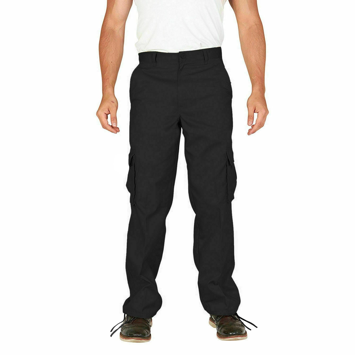48" with 32" Leg Size Black Mens Cargo Army Combat Work Trousers Pants 32" 