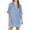 Sky blue, variant on V Neck Mini Dress Womens Denim Shirt Dress Summer Collared Casual Jean Dresses with Pockets
