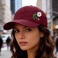 thumbnail image 4 of CFMIURAN Adjustable Dad Hat, Hand Embroidered Flower Design Baseball Cap, 4 of 4