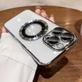thumbnail image 1 of KOMI Magnetic Clear Case for iPhone 15 Pro Max (6.7") - MagSafe Wireless Charging Compatible, Full Proof Camera Protection, Shockproof Bumper, Anti-Scratch Shiny Back, Waterproof Protection Silver, 1 of 5