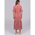 thumbnail image 5 of ANRABESS Womens Summer Maxi Dresses Casual Ruffle Short Sleeve V Neck Flowy Tiered 2026 Spring T Shirts Beach Boho Dress Red Floral X-Large, 5 of 8