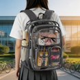 thumbnail image 2 of Clear Backpack for School, Transparent Student Bookbag with Padded Straps, 2 of 4