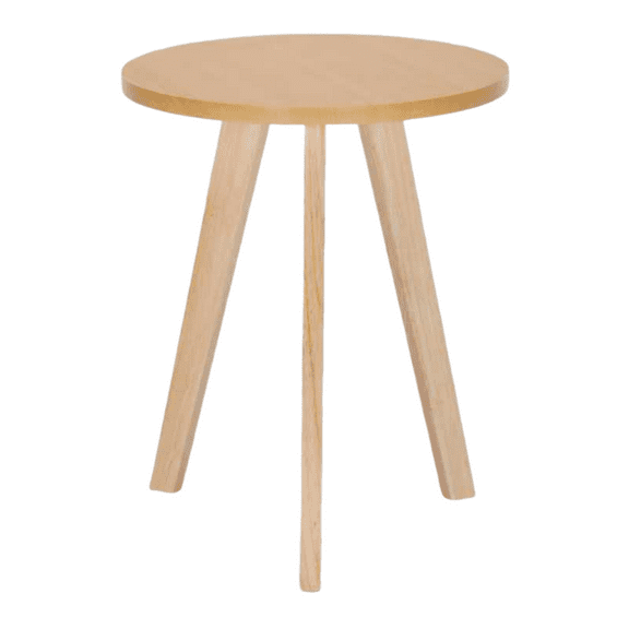 LiviNest Round Wooden Side Table: Modern Tripod Accent Table for Small Spaces - Solid Wood Frame & MDF Top for Living Room Bedroom Sofa