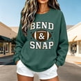 thumbnail image 5 of Women's Funny Letter Printed Graphic Football Fan Sweatshirt,Long sleeve Casual Crewneck Pullover Tops for Game Day,Weekend,Daily Wear Blackish Green XL, 5 of 7
