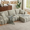 thumbnail image 5 of Kosynda 108"W Cloud Sectional Sofa with L-Shape Chaise, Boneless Modular Couch with Chenille Upholstered for Living Room, Reception Spaces (Khaki, Right Facing Chaise), 5 of 8