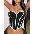 thumbnail image 2 of Women Sleeveless Strapless Crop Tops & Blouses, Lace-Up Backless Overbust Corset Bustier Shapewear Club Tube Top, 2 of 5