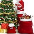 thumbnail image 4 of 2 Pieces Christmas Velvet Santa Bags with Drawstring in 2 Size Large Christmas Bags Santa Gift Sacks for Xmas Playing Present Toy(Red), 4 of 5